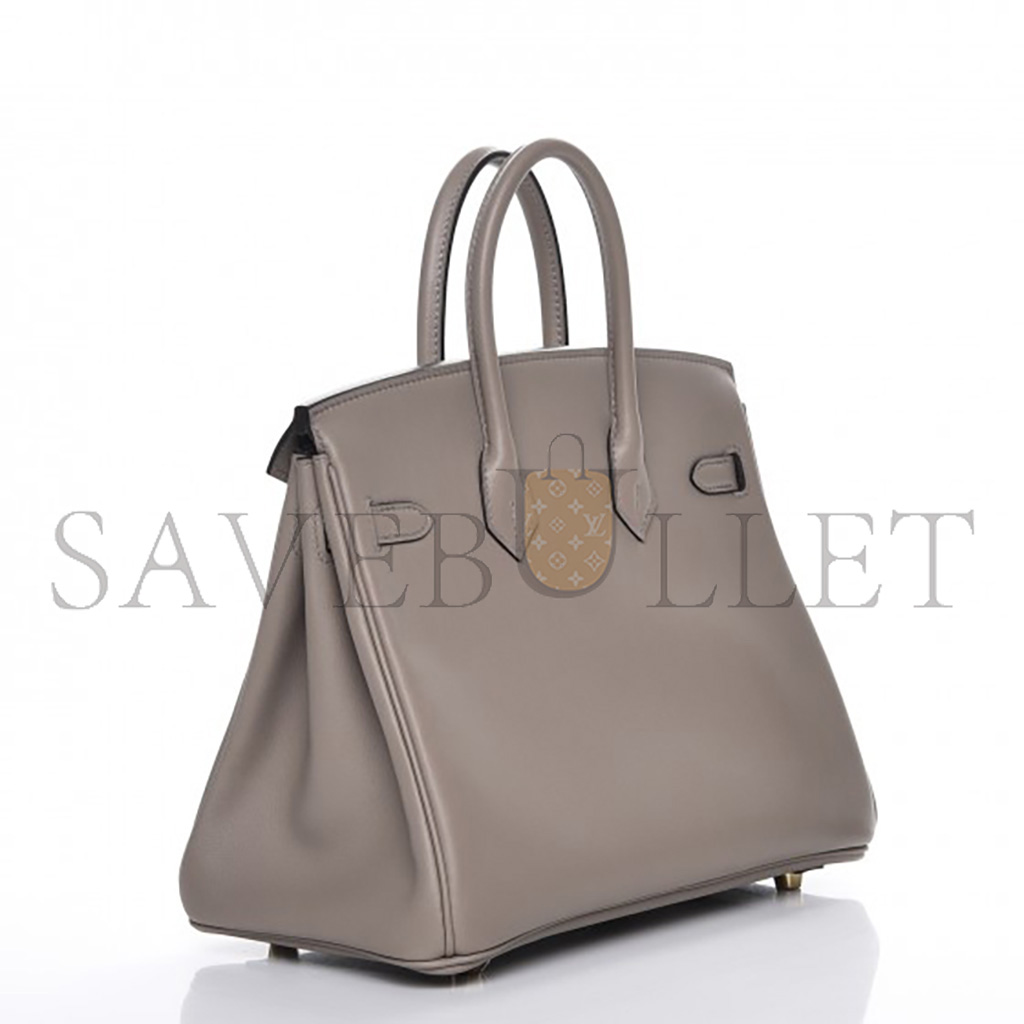 H**mes birkin 25 swift asphalt grey gold buckle bag h049362ck03 (25*20*13cm)
